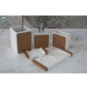Image of luxury bathroom full set accessories royal soap-dish and foam soap dispenser