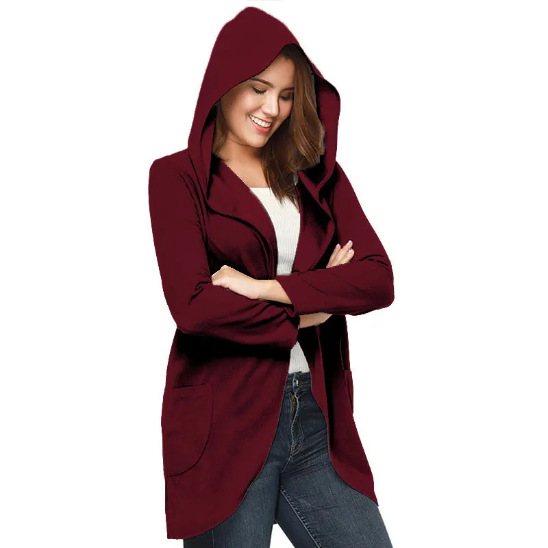 

2018 Autumn new design women clothes Amazon hot style women cost long sleeve women coat, Maroon / black / khaki / blue / grey