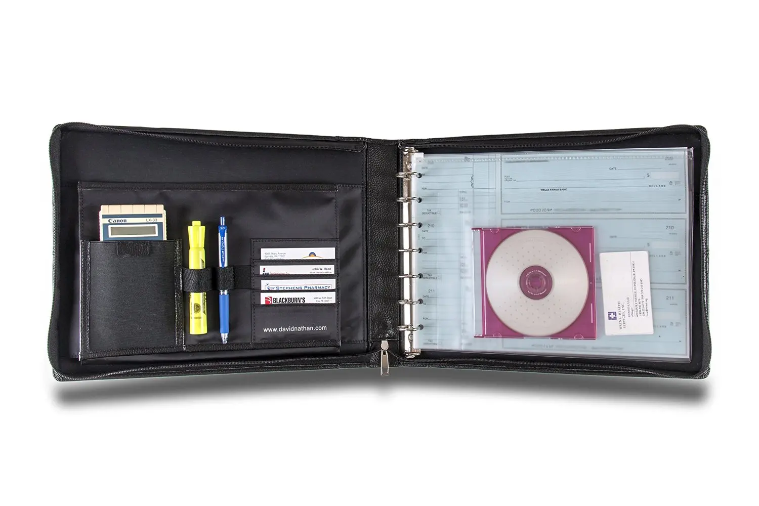 Real Leather 7 Ring Business Check Binder With Zipper Check Detached 8 1 4 X 3 With Stub 13 Manage Accounts Payable And Payroll Transactions Multi Purpose Business Checks