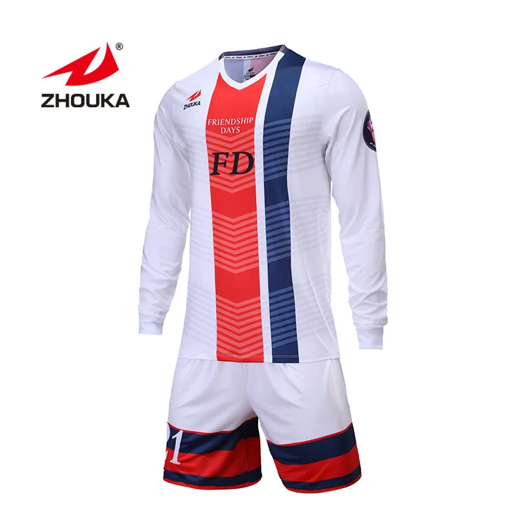 

Custom Jerseys Long Sleeve Football Jersey blank soccer uniforms 100% Polyester maglia football shirt maker, Custom color
