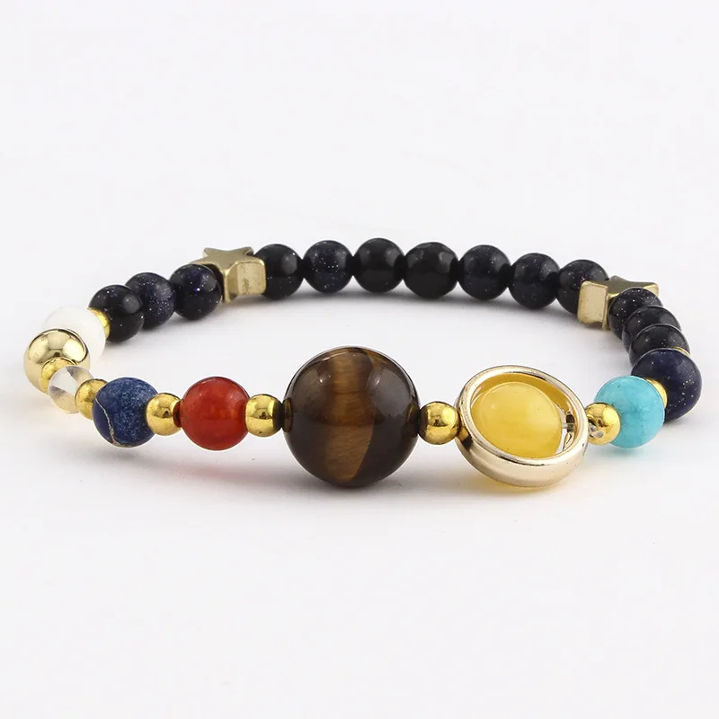 

New design mens bracelet galaxy solar system eight planets bracelet star natural stone beads bracelet, Picture shows