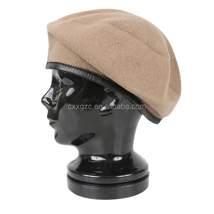 Wholesale Custom Military Army Police Uniform Wool Khaki Beret Hat Caps