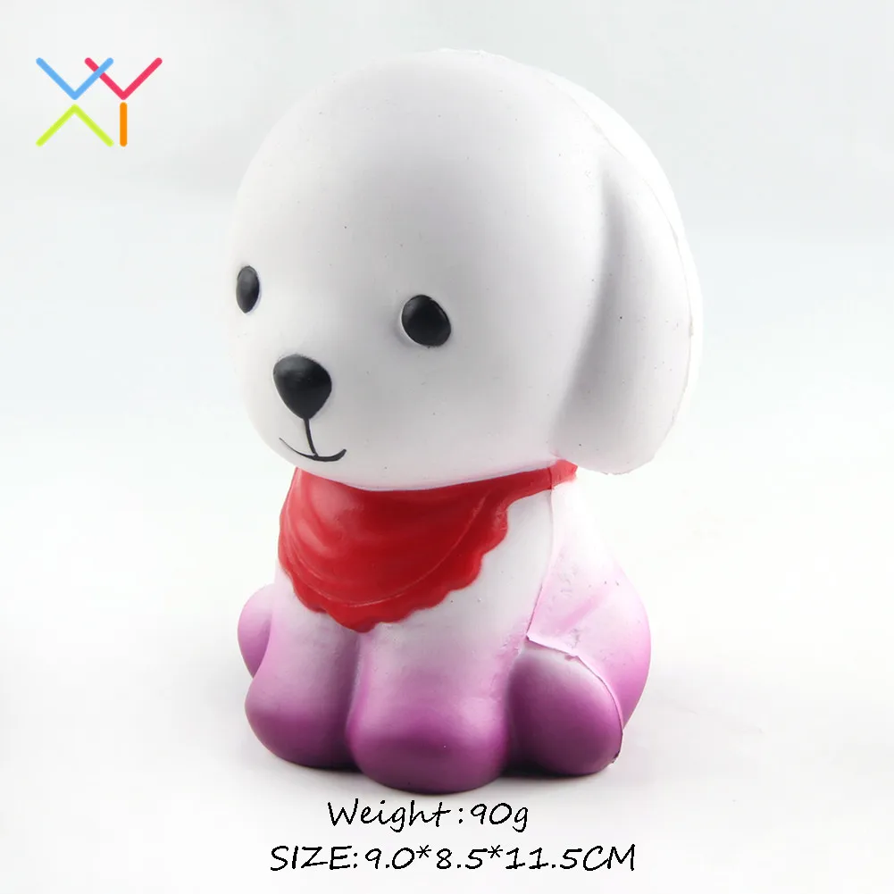 high quality customized PU foam kawaii dog squishy animal toy scented stress relief toys for kids
