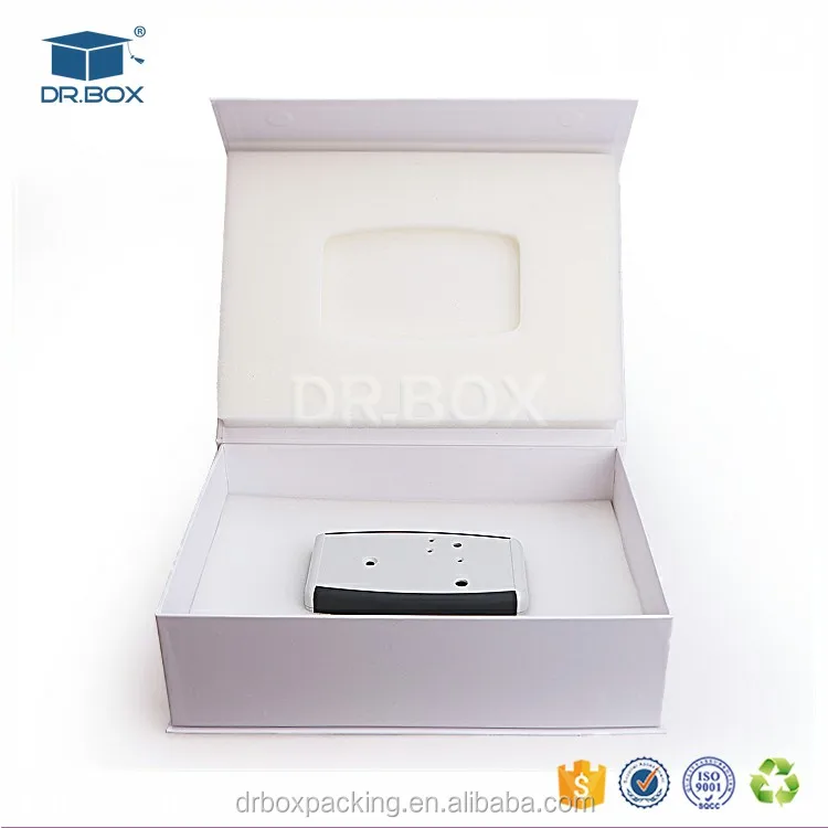 best selling luxury white rigid sponge attached to the lid and paper box with magnetic closure for lighter digital glass box