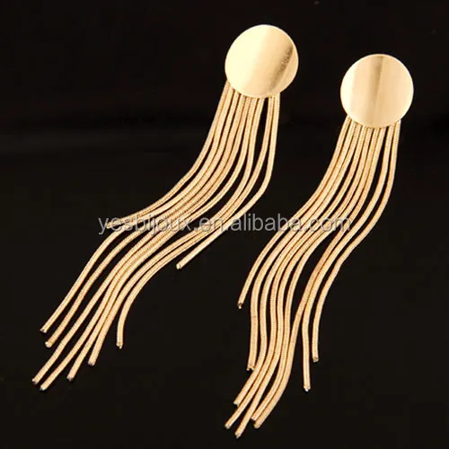 

macrame tassel earring gold long earring without stone