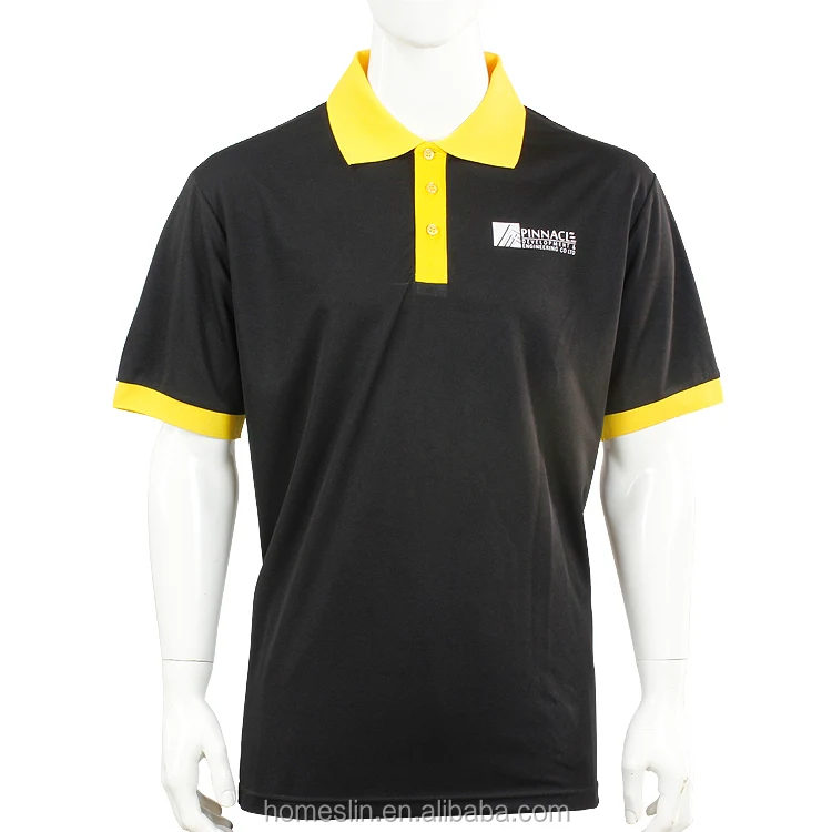 black yellow polo shirt