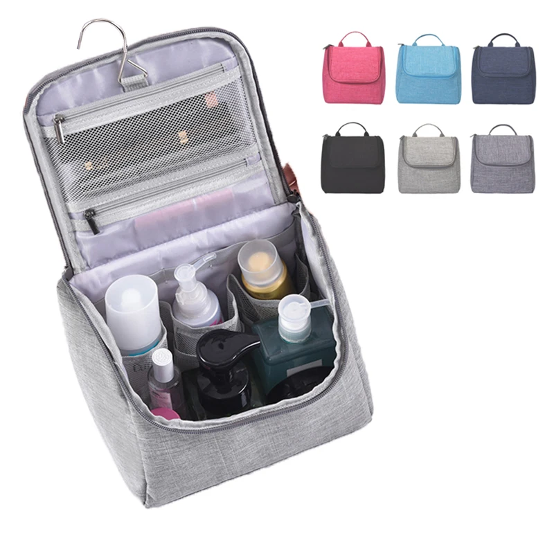 

Amazon Wholesale Hanging Toiletry Make Up Transparent Bag Organizer Elastic Mesh Pouch Ladies Cosmetic Case Travel Makeup Bag, Purple,grey,navy,black,blue,pink