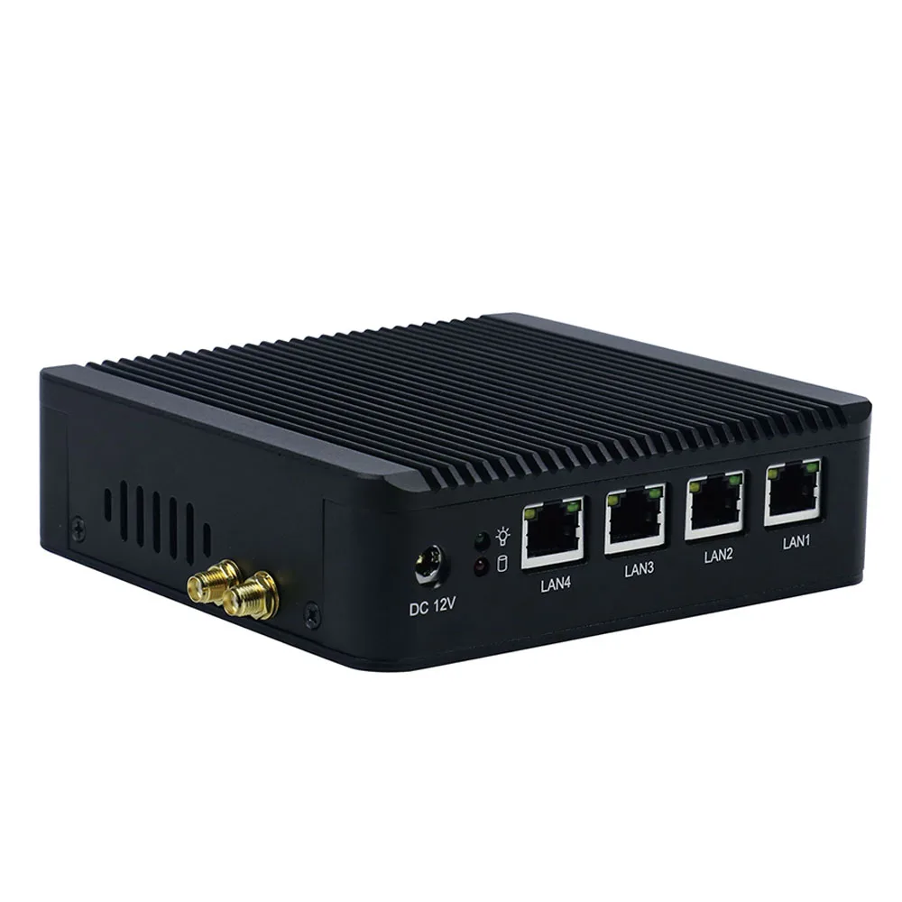 

Online wholesale Mini pc server Intel ATOM E3845 quad core fanless pfsense firewall VPN with 4 Lan port router support AES-NI