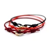 LOYALTY B159 Lucky Red Rope Cord Engraved Ring Charm Stainless Steel String Bracelet