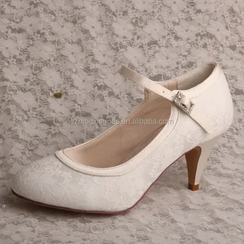 white lace mary jane heels