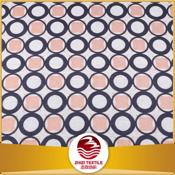 14 yeas fabric experience polyester cotton jacquard geometrical rounded pattern sofa upholstery fabric