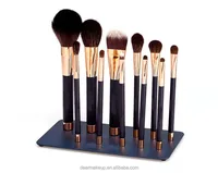 

2019 New Arrival 11 Pcs Standing Up Magnetic Cosmetic Makeup Brush Set with Iron Plate Animal Hair