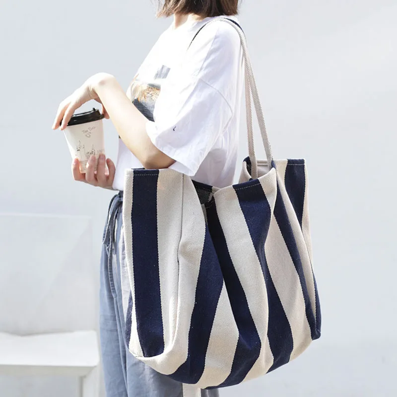 

korean style large sling bag women handbag custom canvas tote bag