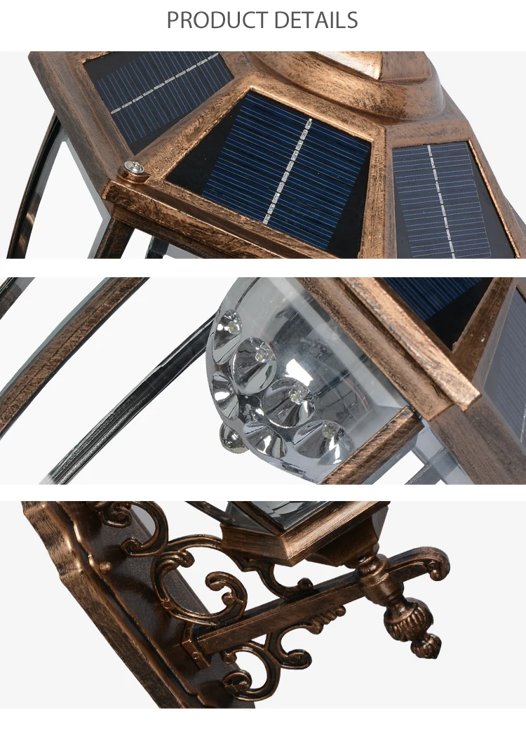 High brightness outdoor modern waterproof 3W led solar wall light