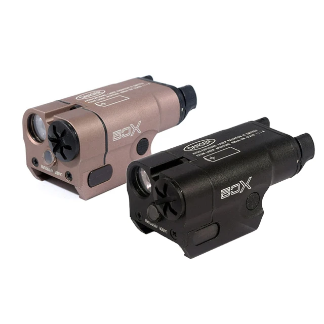 

SPINA OPTICS XC2 Ultra Compact Pistol Light LED MINI hunting Light Red Laser Flashlight for Airsoft, Black/sand