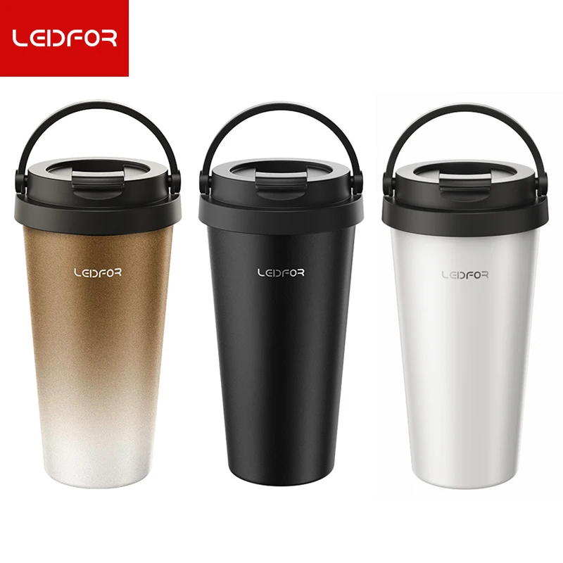 

LEIDFOR Portable Double Wall Vacuum Insulated Stainless Steel Travel Coffee Beer Mug Tumbler, Golden;black;champagne;white