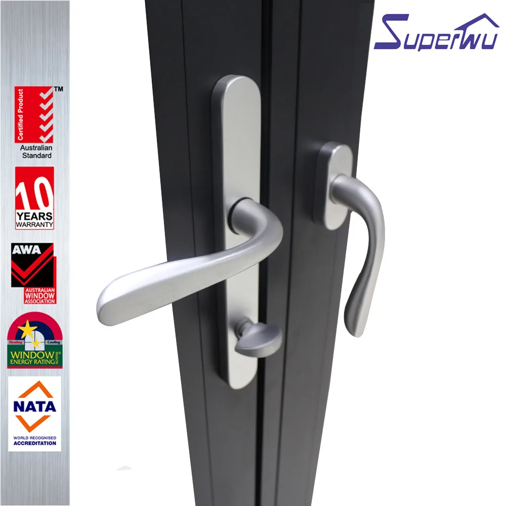 Australia standard aluminum four panels folding bi fold doors best quality with retractable fly screen