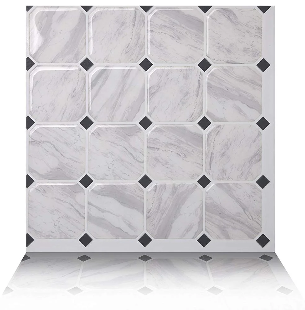 

Anti-mold Peel and Stick Wall Tile in Marmo White