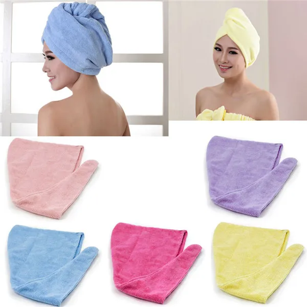 
Microfibre After Shower Hair Drying Wrap Towel Quick Dry Hair Turban Salon Towel 