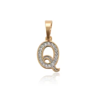 

34187 Xuping women gold plated copper round alphabet charms high quality fashion jewelry letter q pendant necklace