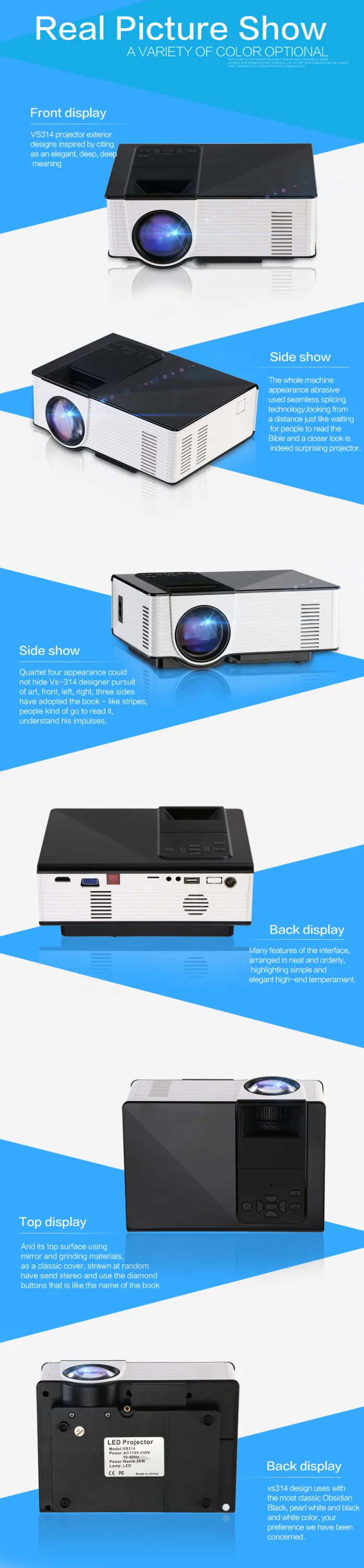 cinema led movie projector, 1500 lumens lcd beamer,video projector,proyector,projecteur