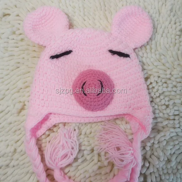 crochet pig hat