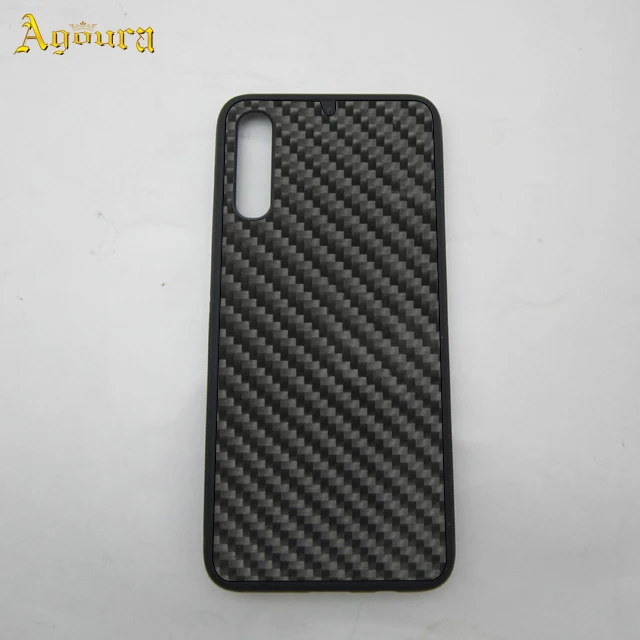 

TPU+PC Carbon fiber phone case for Samsung A70, Black