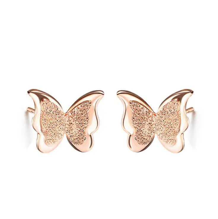

Fine jewelry 100% 925 Sterling Silver Grind arenaceous butterfly earrings Free shipping