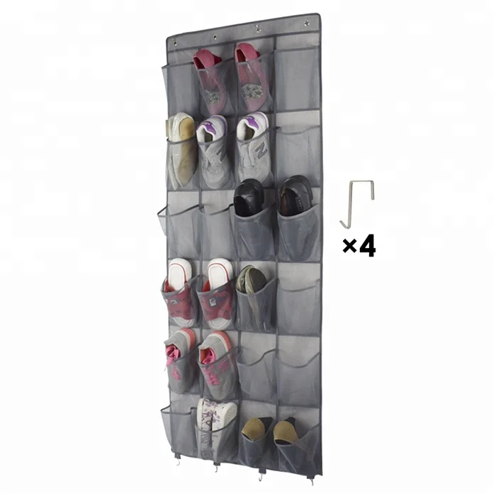 TJW Bolsa Organizador para Zapatos Colgante del Zapato de la Puerta,24 Bolsillos Organizador De Zapatos,Color Transparente