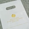 China factory custom logo printed Die Cut plastic shopping bags loop handle bag