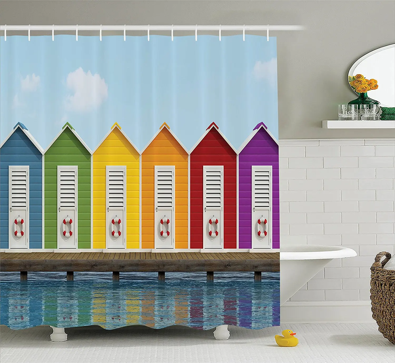 Buy House Decor Shower Curtain Set By Ambesonne Image Of Colorful