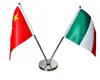 Double Side Printing Satin Desk Flag Table Flag Stands With Stainless Steel Pole
