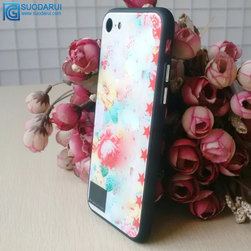 TPU + PC + Tempered glass Cover For Iphone 8 / 8 plus Cell phone Protective Case