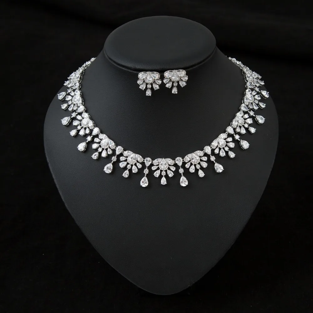 

Elegant india style costume jewelry choker design cubic zircon jewelry sets