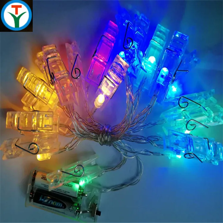 Photo Clip String Lights Clips Colourful Battery Powered 10 Led