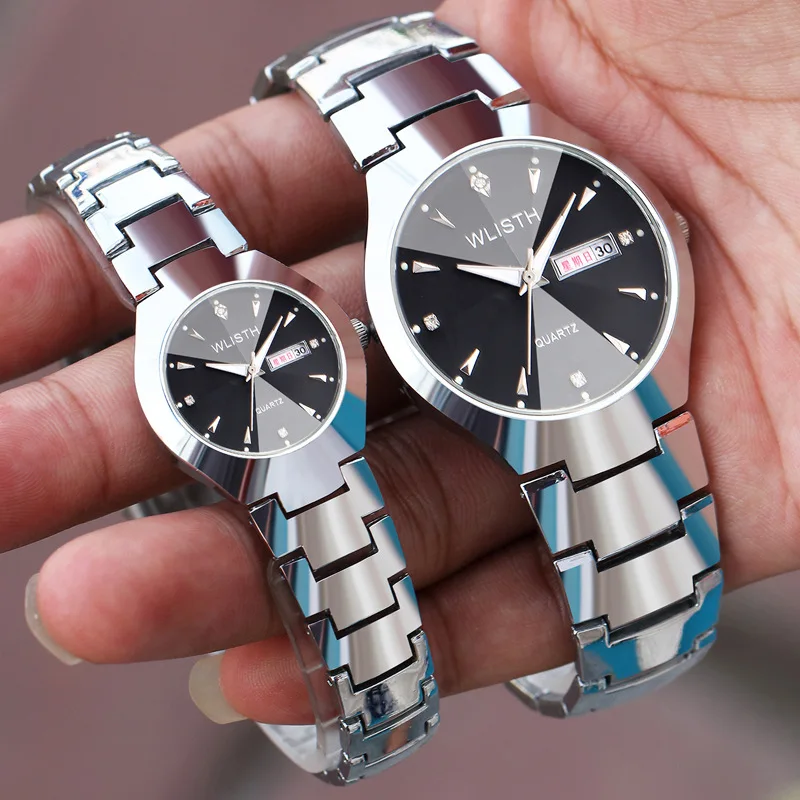 

Top-Ranking Quartz Watches for Couple with Stainless Steel Band Silver Wristwatch Waterproof Luminous Unisex Watches For Lover