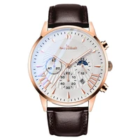 

Luxury men chronograph watches high quality leather strap relojes hombre