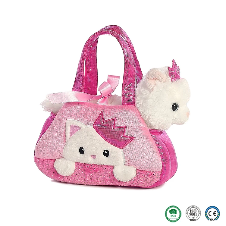 Hot Sell Amazon En71 Carton Plush Animal Toy Handbag For Kid Travel