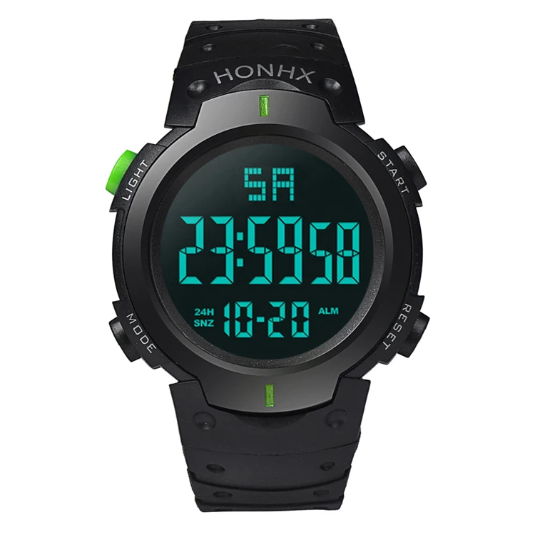 

HONHX 9001 F 2018 new Digital Watch Men Fashion Waterproof Men's Boy LCD Digital Stopwatch Date Rubber Sport WristWatch reloj