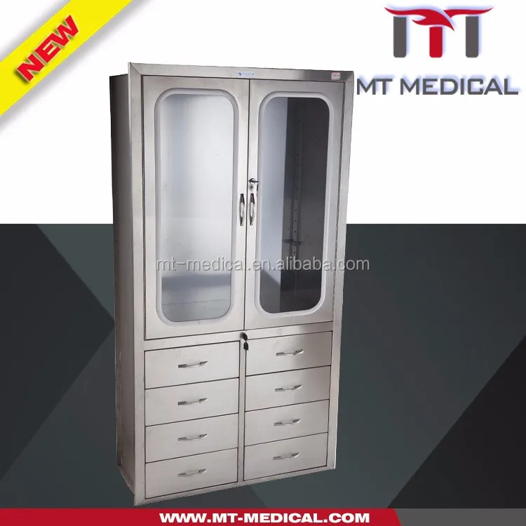Factory price Hospital furniture cheap stainless steel instrument cabinet MC-10