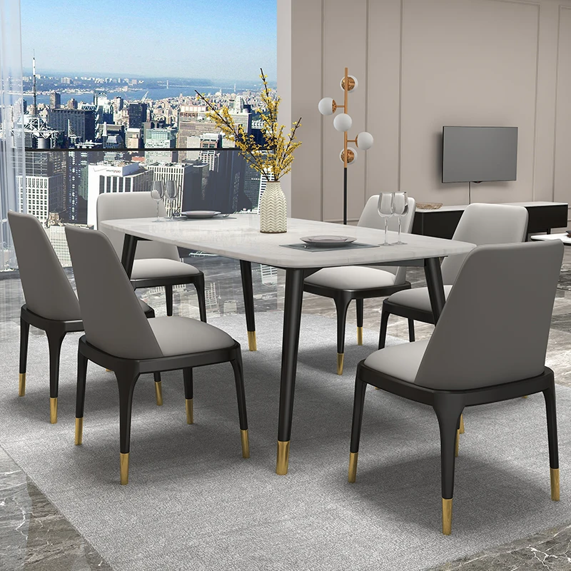 Wholesale Factory Price Marble Dining Table Set Features Pu Soft