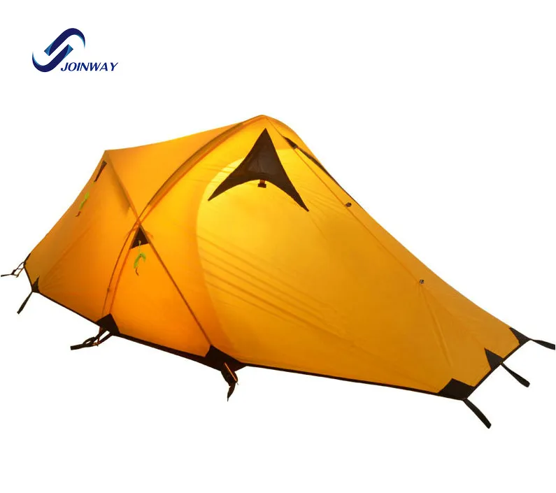 

JWJ-036 China supplier 4 season ultralight nylon aluminum pole barraca camping tent outdoor, Yellow