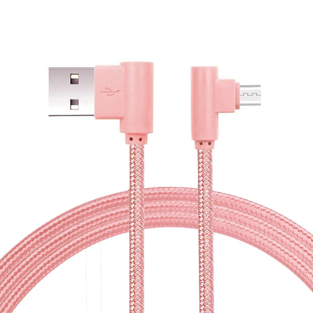 2M Nylon Braided Micro USB 90 Degree Right Angle 2A Fast Data usb Cable Sync Universal charging for for Samsung Galaxy S8 S9 S7 - ANKUX.COM