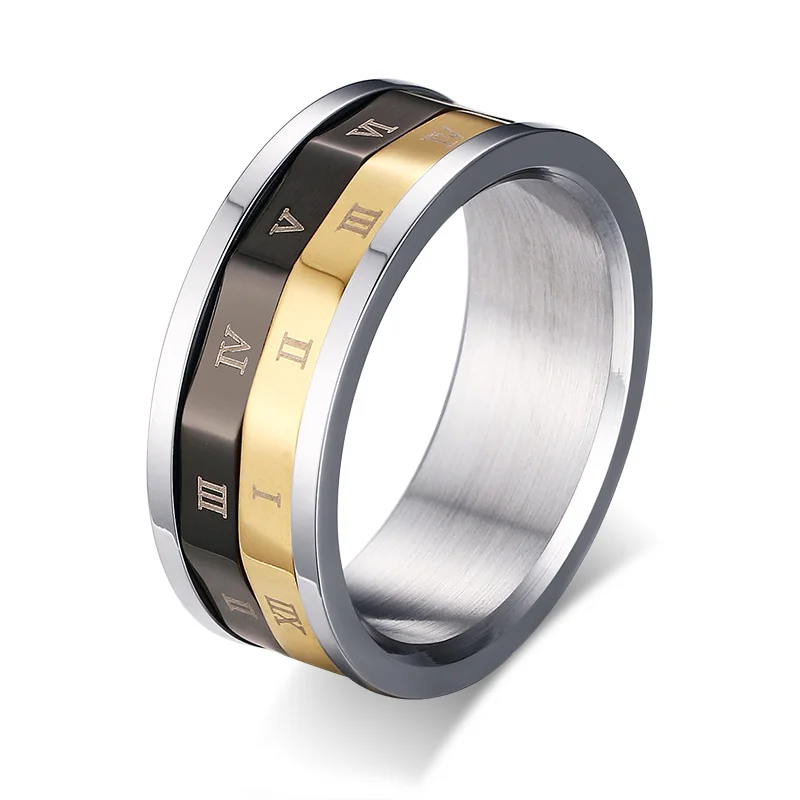 

Fashion Wholesale Stainless Steel 316L Figure Rotate Custom Style Rings For Men