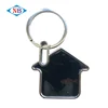 Wholesale cheap custom home shape blank metal keychains