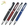 185 New Year Vip Client Gifts Champagne Color Square Top Heavy Brass Luxury Custom Metal Fulcrum Ball Pen With Brand Logo