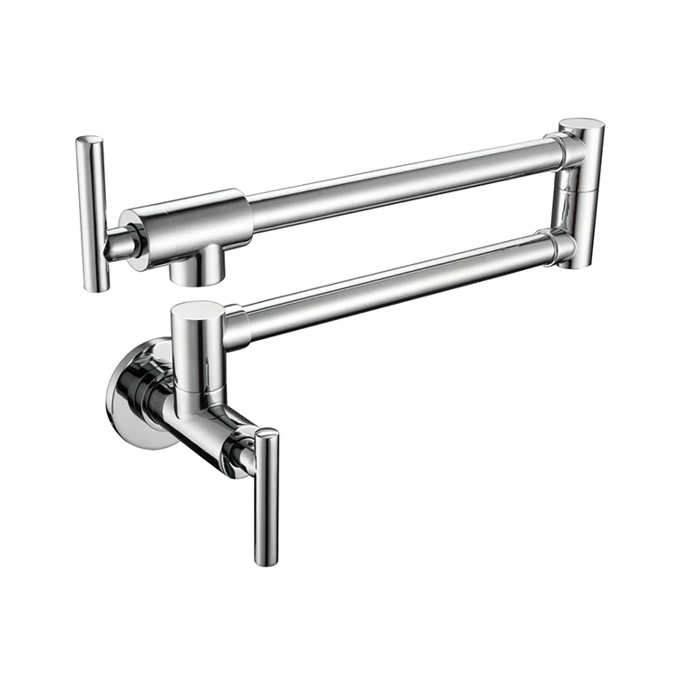 

Wall Mounted Pot Filler with Dual Swing Joints and Extension Kitchen sink Faucet