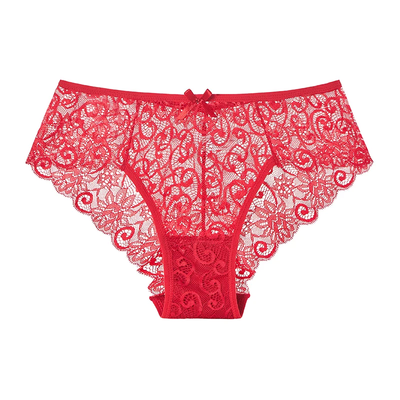 

Sexy Transparent Women Underwear Low Rise Hollow out Thong Lady Lace Hipster Panties, 6 colors