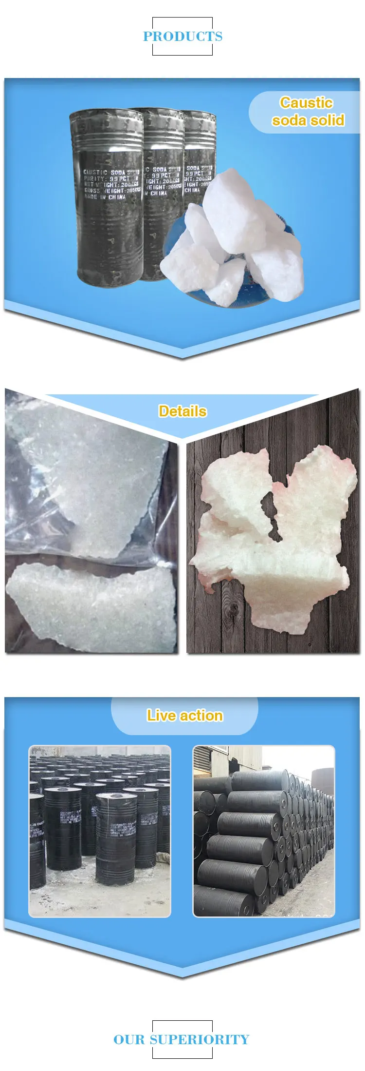 Caustic Soda Solid For Pharmaceutical Ingredients Soap Making Process