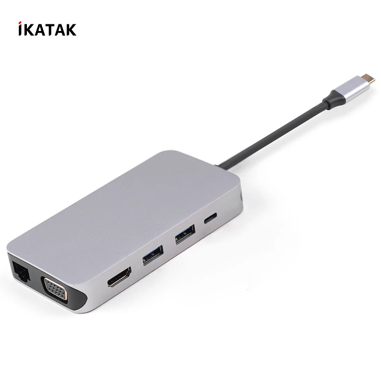 2019 High Quality All Multiple Function VGA HDMI Audio PD Charging 3.0 USB C Docking Station